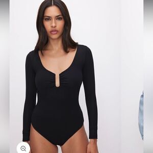 NWT GOOD AMERICAN 
STRETCH JERSEY U RING BODYSUIT S